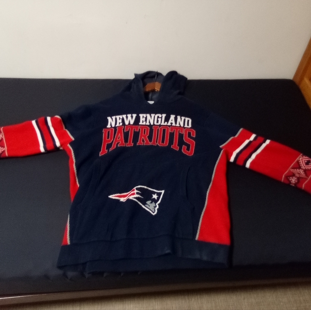 Vintage new england Patriots Christmas hoodie,red,white,and blue,3xl.